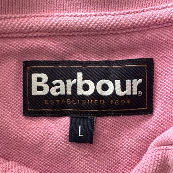 Men’s Barbour Pink Polo Shirt Size Large - Picture 4 of 7